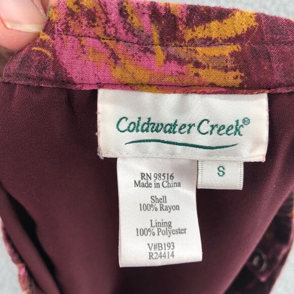 Coldwater Creek Skirt Womens Small Red Floral Godet Trumpet Midi Flowy Casual - Picture 5 of 9